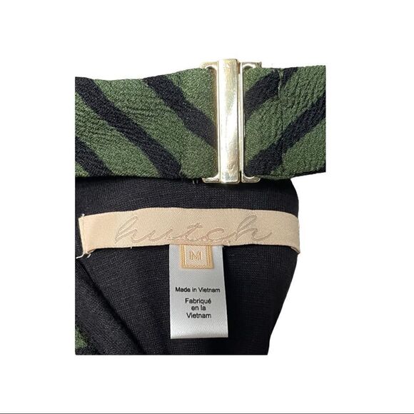 NEW Anthropologie Hutch Long Sleeve Knit Dress Green Moss Black Choker Women M - Picture 6 of 8